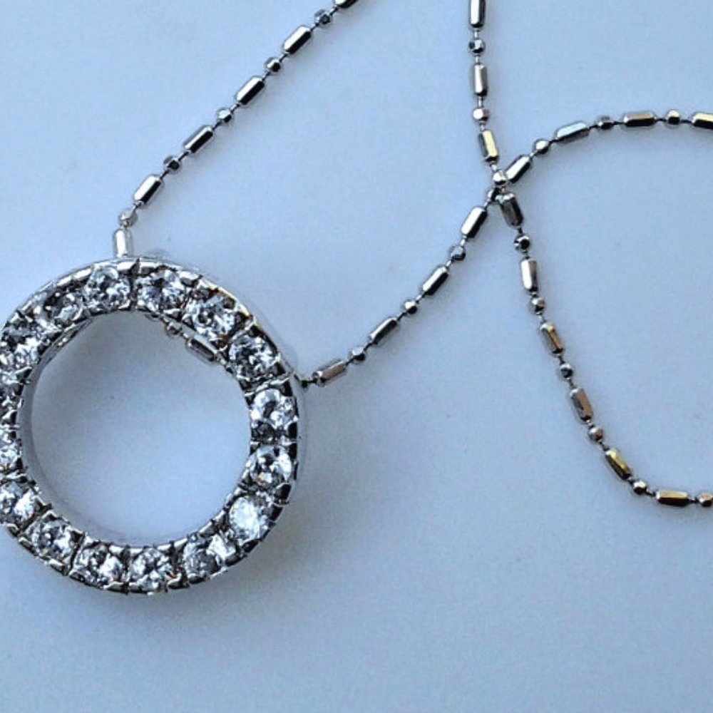 sterling silver and cz circle